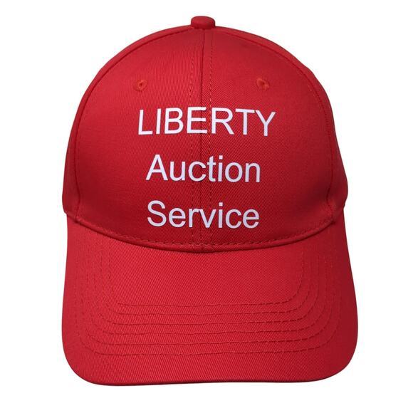 Liberty Auction Service Slideback Hat Red One Size Adjustable Outdoor - Picture 1 of 10
